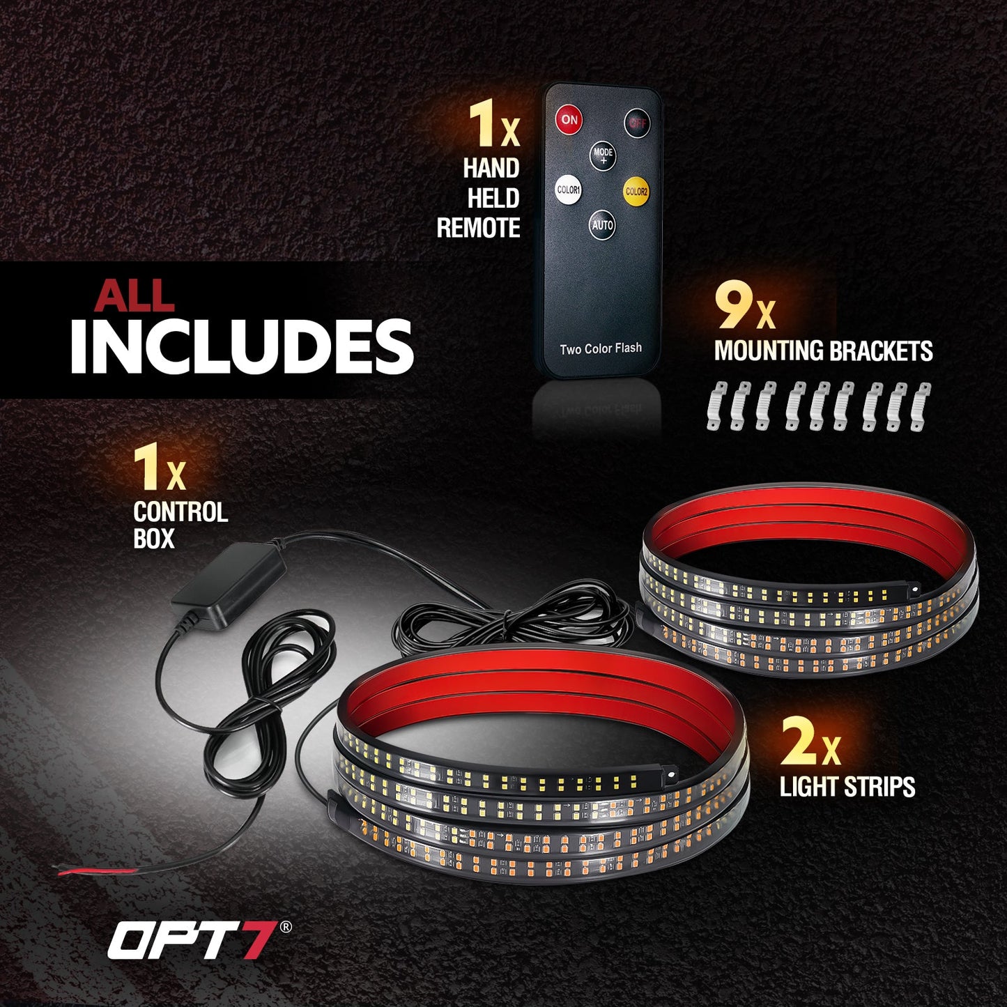 Sidekick Running Board Light Flexible 2PC with Warning Mode