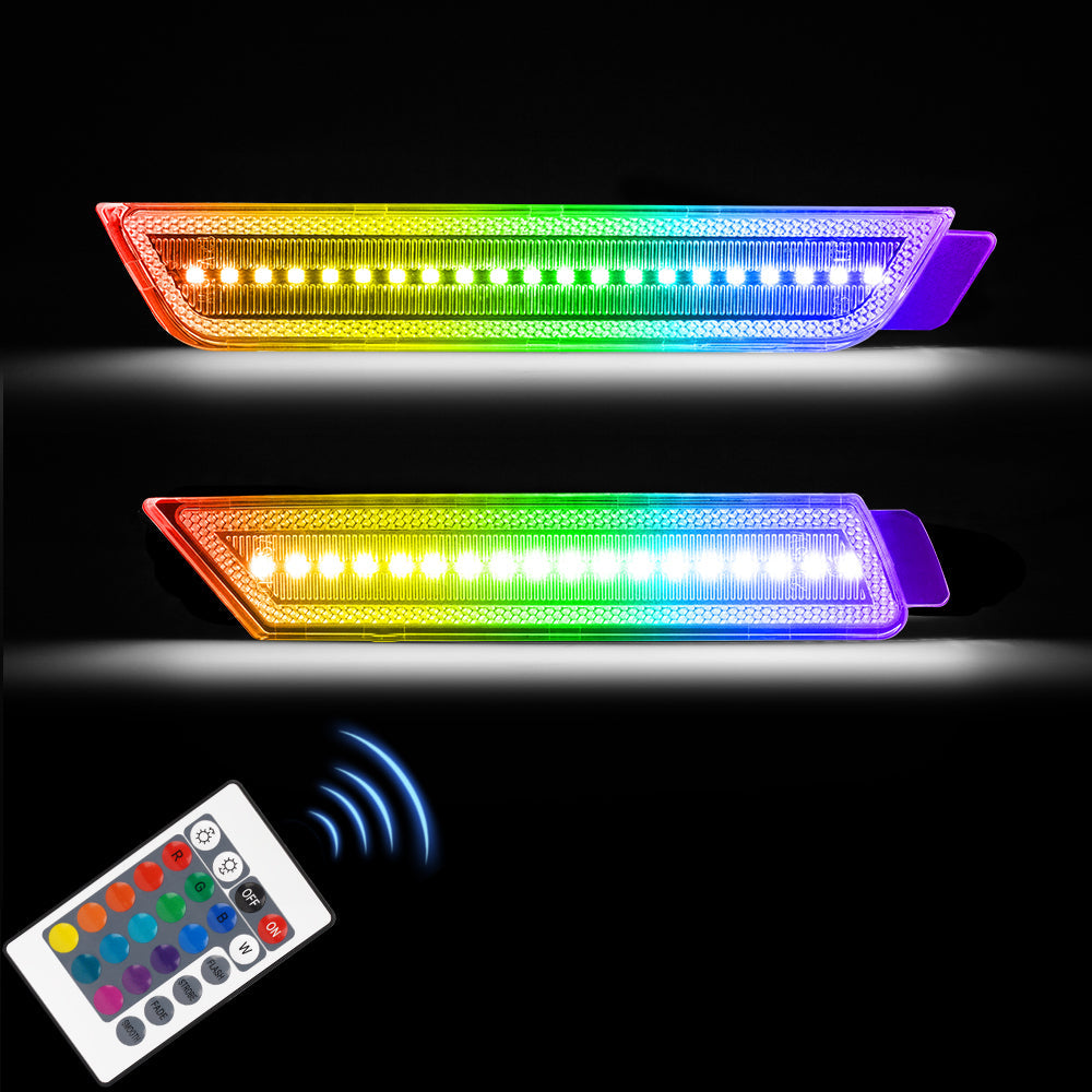 CAMARO 10-15 FRONT/REAR RGB DYNAMIC LED SIDE MARKERS w/ REMOTE