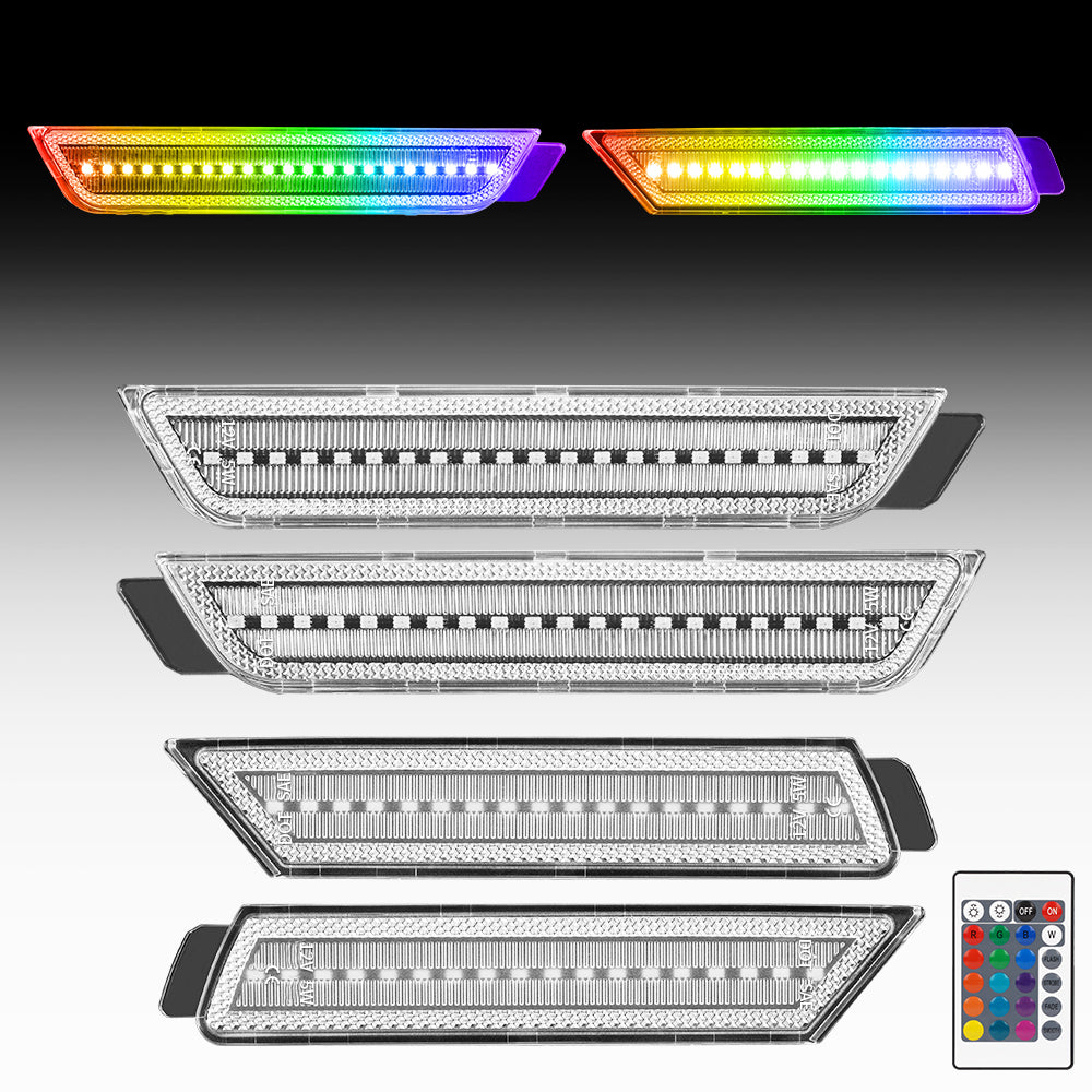 CAMARO 10-15 FRONT/REAR RGB DYNAMIC LED SIDE MARKERS w/ REMOTE