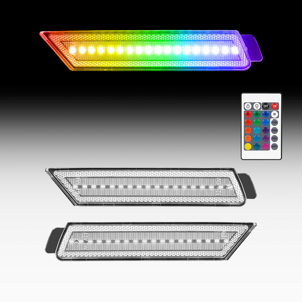 CAMARO 10-15 FRONT/REAR RGB DYNAMIC LED SIDE MARKERS w/ REMOTE