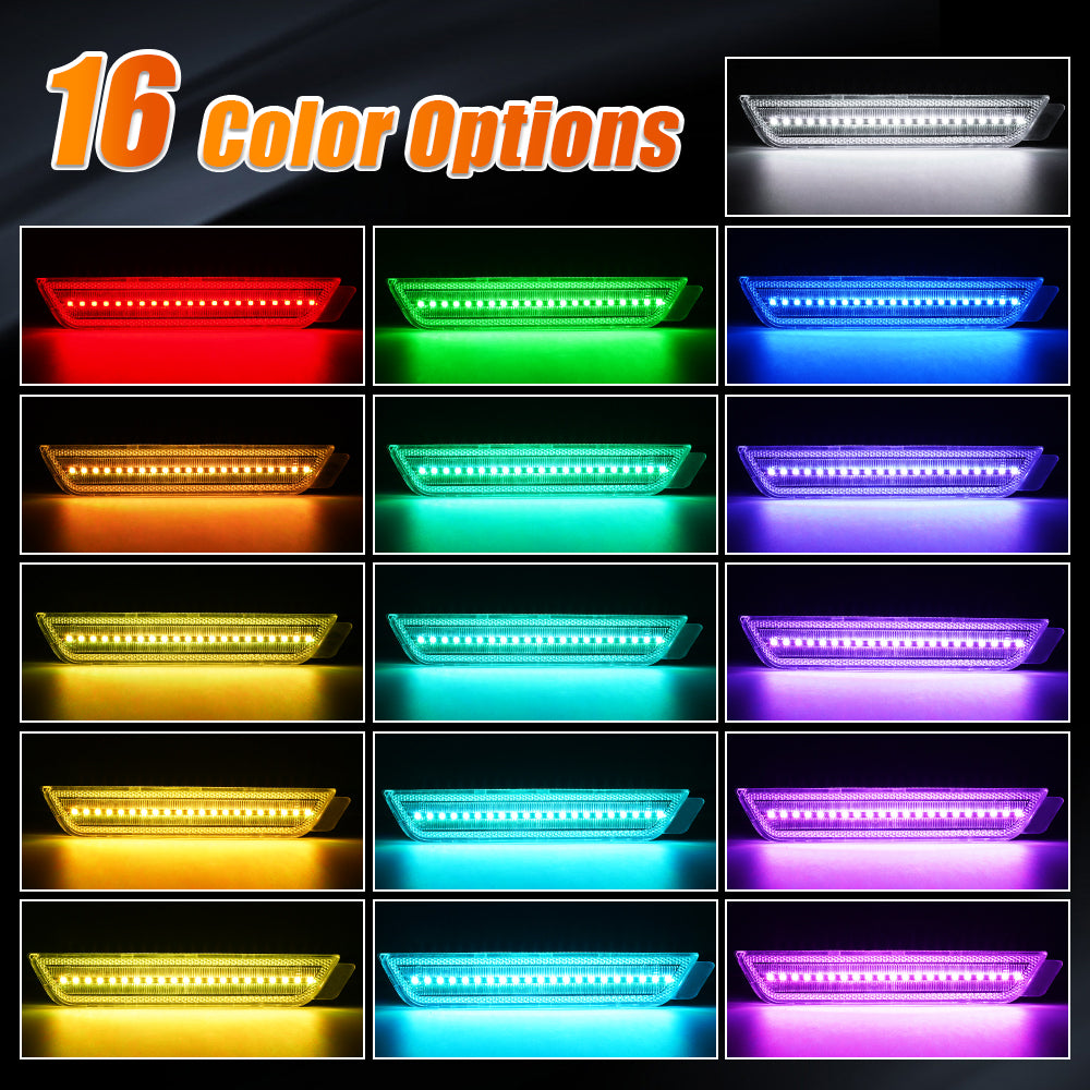 CAMARO 10-15 FRONT/REAR RGB DYNAMIC LED SIDE MARKERS w/ REMOTE