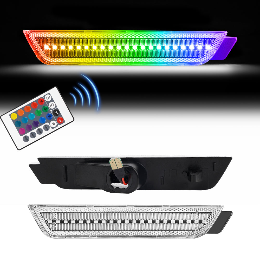 CAMARO 10-15 FRONT/REAR RGB DYNAMIC LED SIDE MARKERS w/ REMOTE