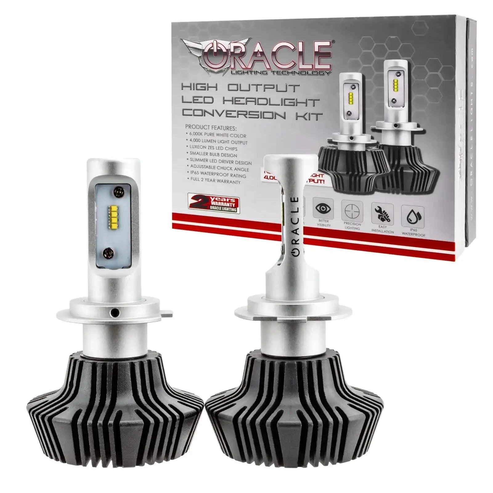ORACLE Lighting H7 - 4,000+ Lumen LED Light Bulb Conversion Kit High/Low Beam (Projector)