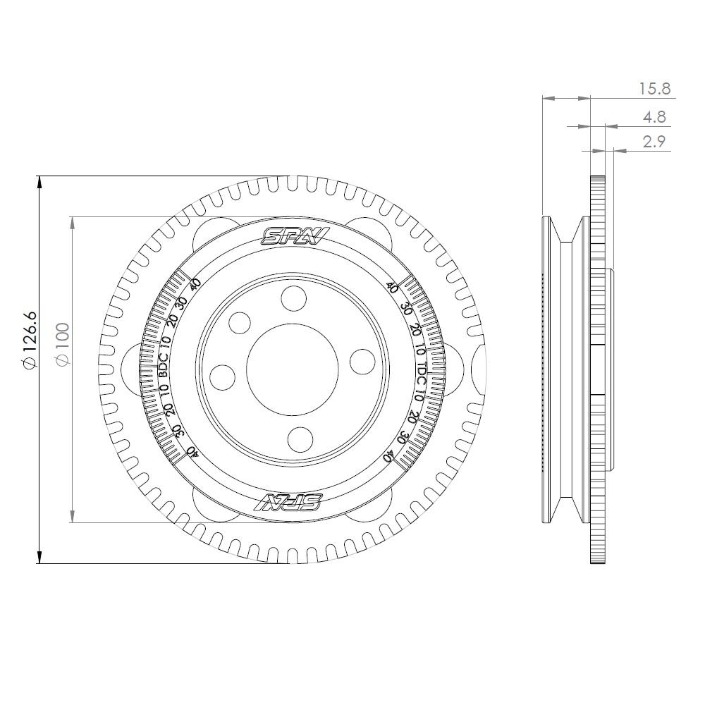 VW MKI II Rabbit , Audi 80, scirocco 8v underdrive crank trigger adapter kit - Black