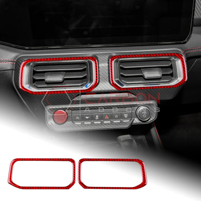 Real Carbon Fiber Center A/C Vent Frame Overlay for 2024+ Ford Mustang