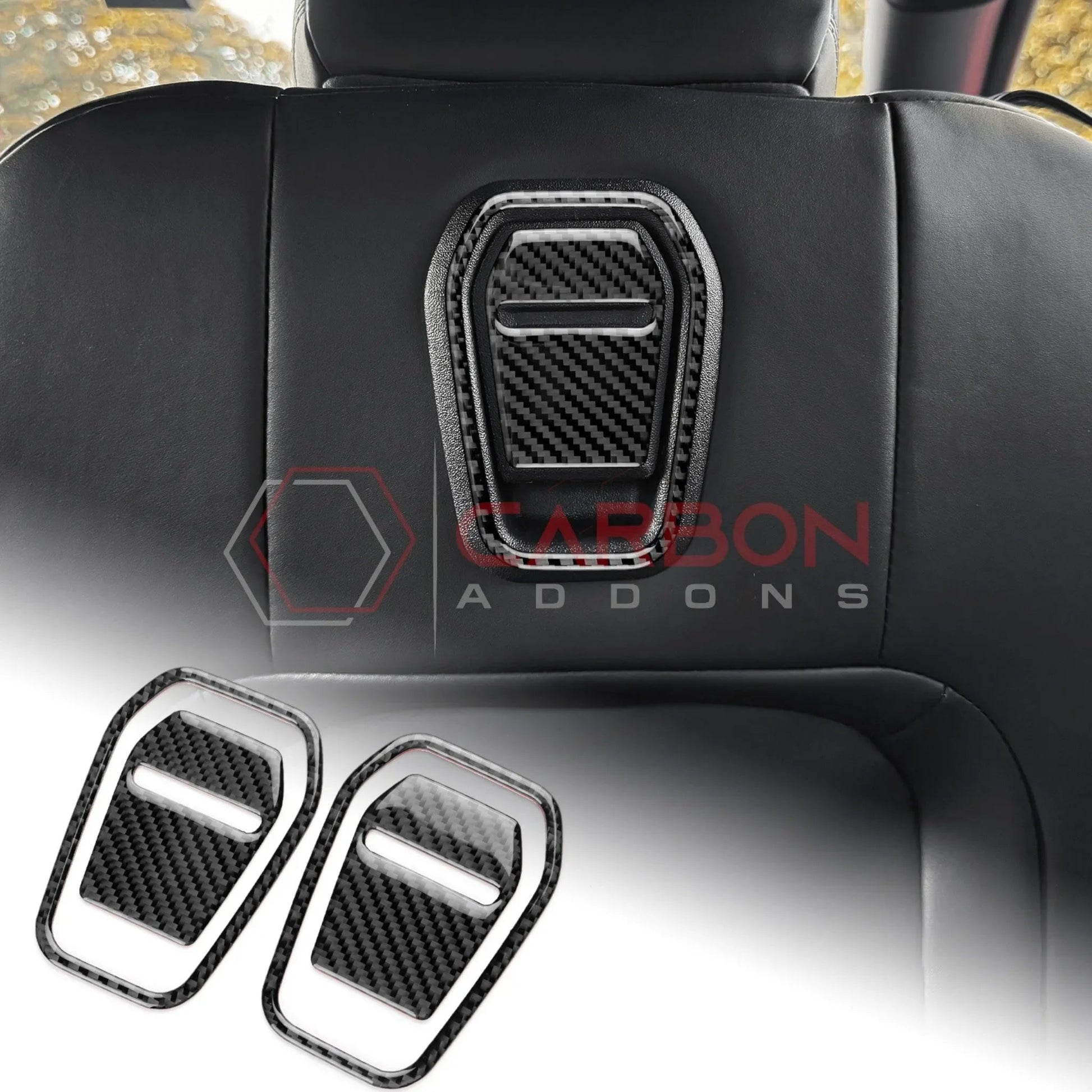 Real Carbon Fiber Front Seat Recliner Overlay for 2024+ Ford Mustang
