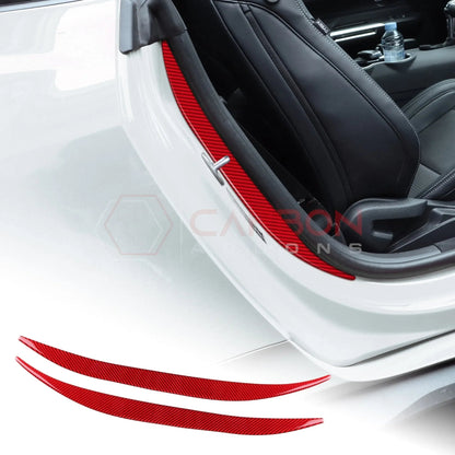 Real Carbon Fiber Door Jamb Trim Overlays for 2024+ Ford Mustang