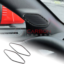 Real Carbon Fiber A-Pillar Speaker Trim Overlays for 2024+ Ford Mustang