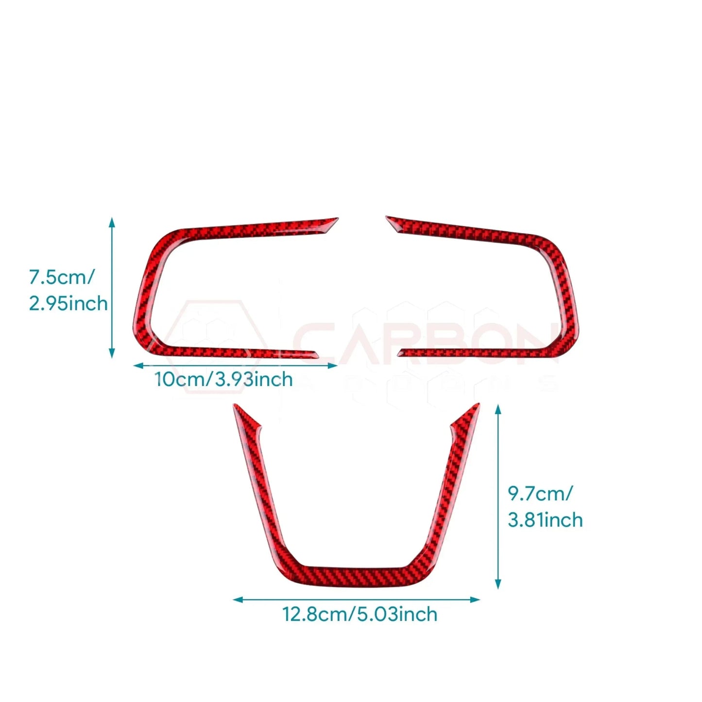 Real Carbon Fiber Steering Wheel Trim Overlays for 2024+ Ford Mustang