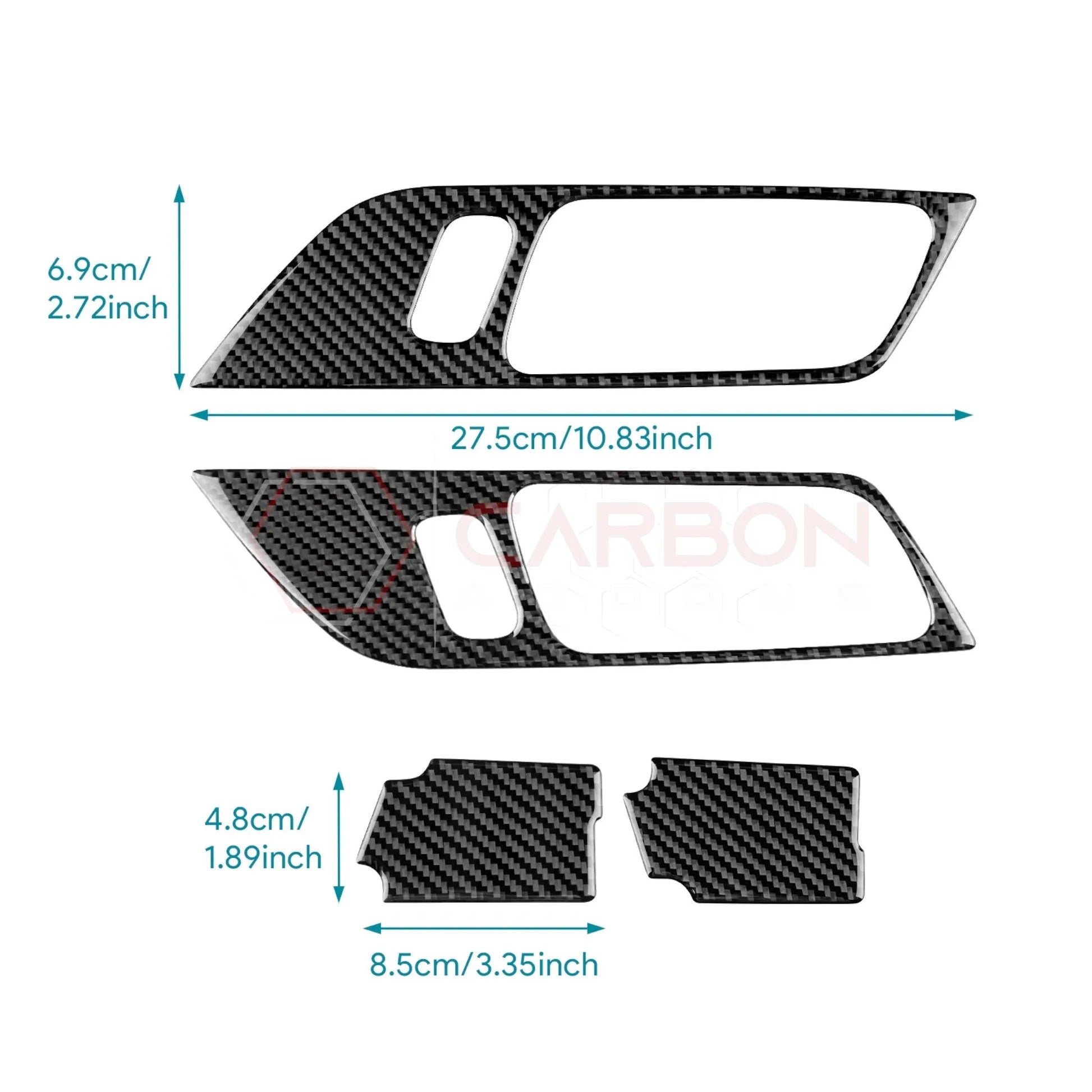 2024+ S650 Mustang Real Carbon Interior Door Handle Trim Overlay