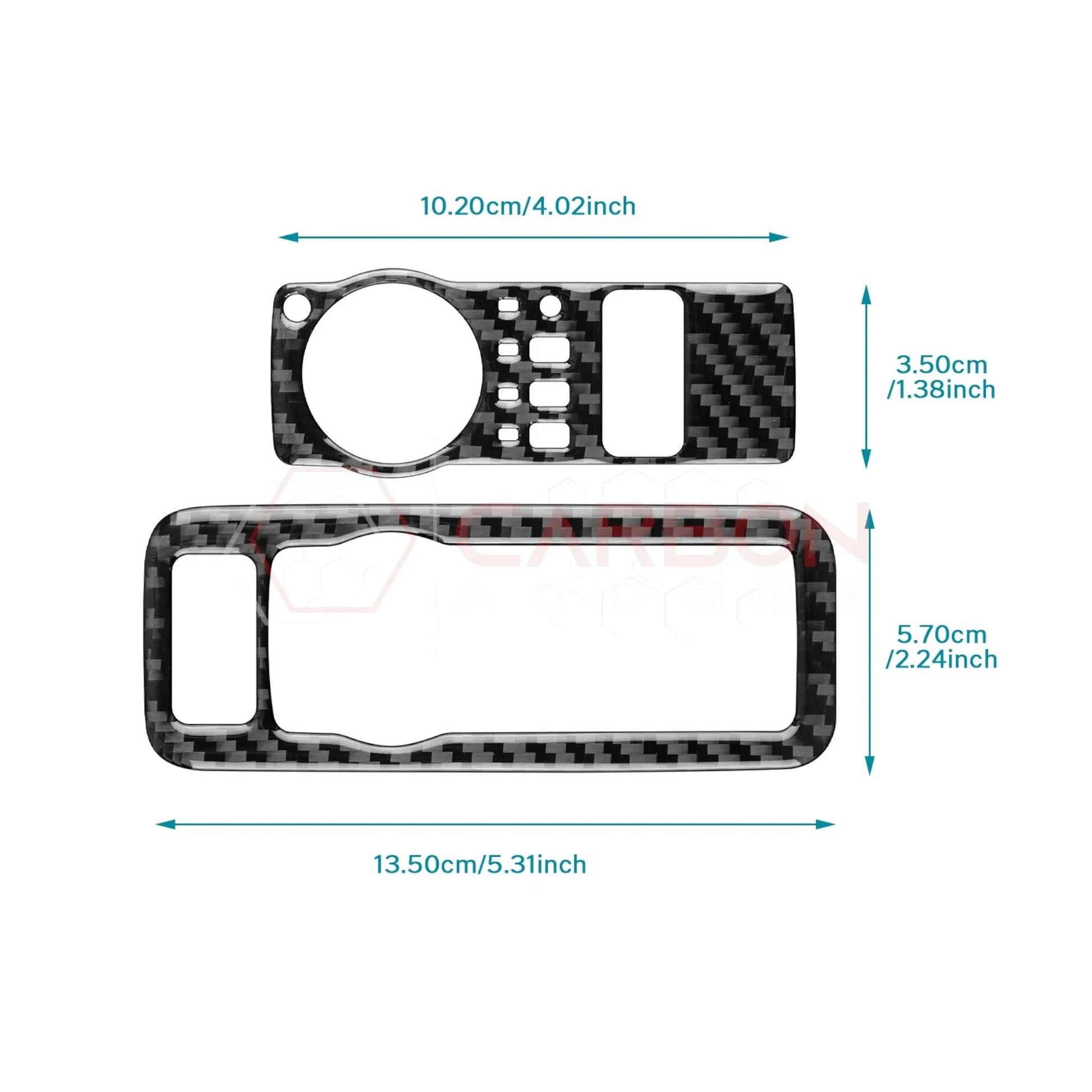 Real Carbon Fiber Headlight Control Trim Overlay for 2024+ Ford Mustang