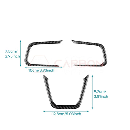 Real Carbon Fiber Steering Wheel Trim Overlays for 2024+ Ford Mustang