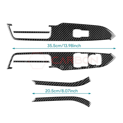 Real Carbon Fiber Window Switch Trim Overlay for 2024+ Ford Mustang