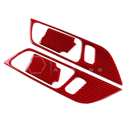 Real Carbon Fiber Interior Door Handle Trim Overlay for 2024+ Ford Mustang