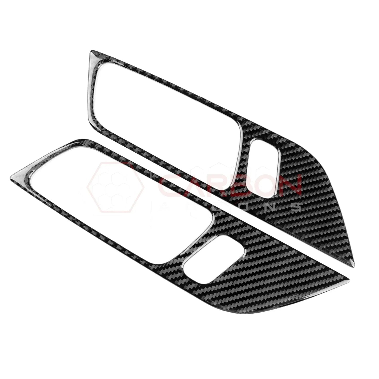 Real Carbon Fiber Interior Door Handle Trim Overlay for 2024+ Ford Mustang