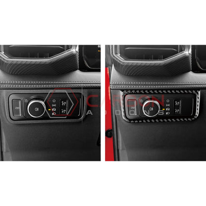 2024+ S650 Mustang Real Carbon Fiber Headlight Control Outer Trim Overlay