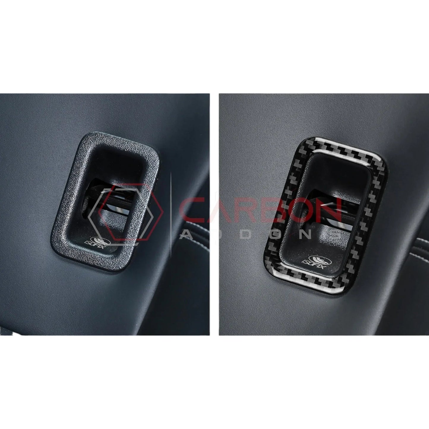 Real Carbon Fiber Rear Child Seat Anchor Trim Overlay for 2024+ Ford Mustang