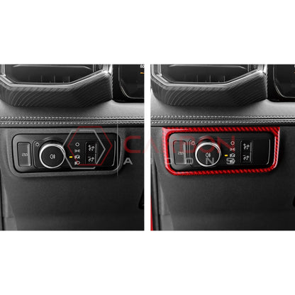 2024+ S650 Mustang Real Carbon Fiber Headlight Control Outer Trim Overlay