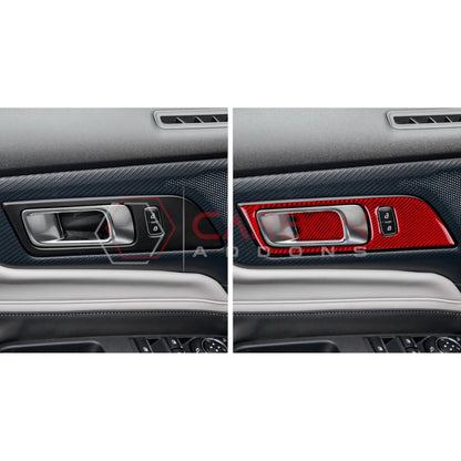 2024+ S650 Mustang Real Carbon Interior Door Handle Trim Overlay