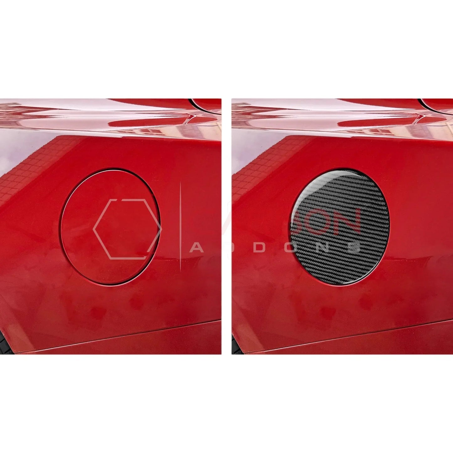 Real Carbon Fiber Fuel Door Overlays for 2024+ Ford Mustang