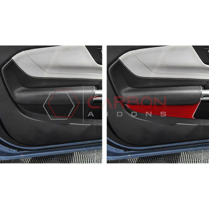 Real Carbon Fiber Lower Door Panel Trim Overlay for 2024+ Ford Mustang