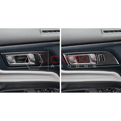 2024+ S650 Mustang Real Carbon Interior Door Handle Trim Overlay