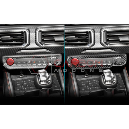 Real Carbon Fiber Radio & Dashboard Control Trim Cover for 2024+ Ford Mustang