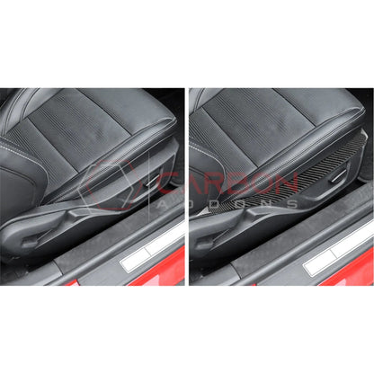 Real Carbon Fiber Seat Control Upper Trim Overlay for 2024+ Ford Mustang