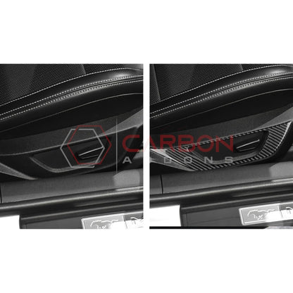 Real Carbon Fiber Seat Control Outer Trim Overlay for 2024+ Ford Mustang