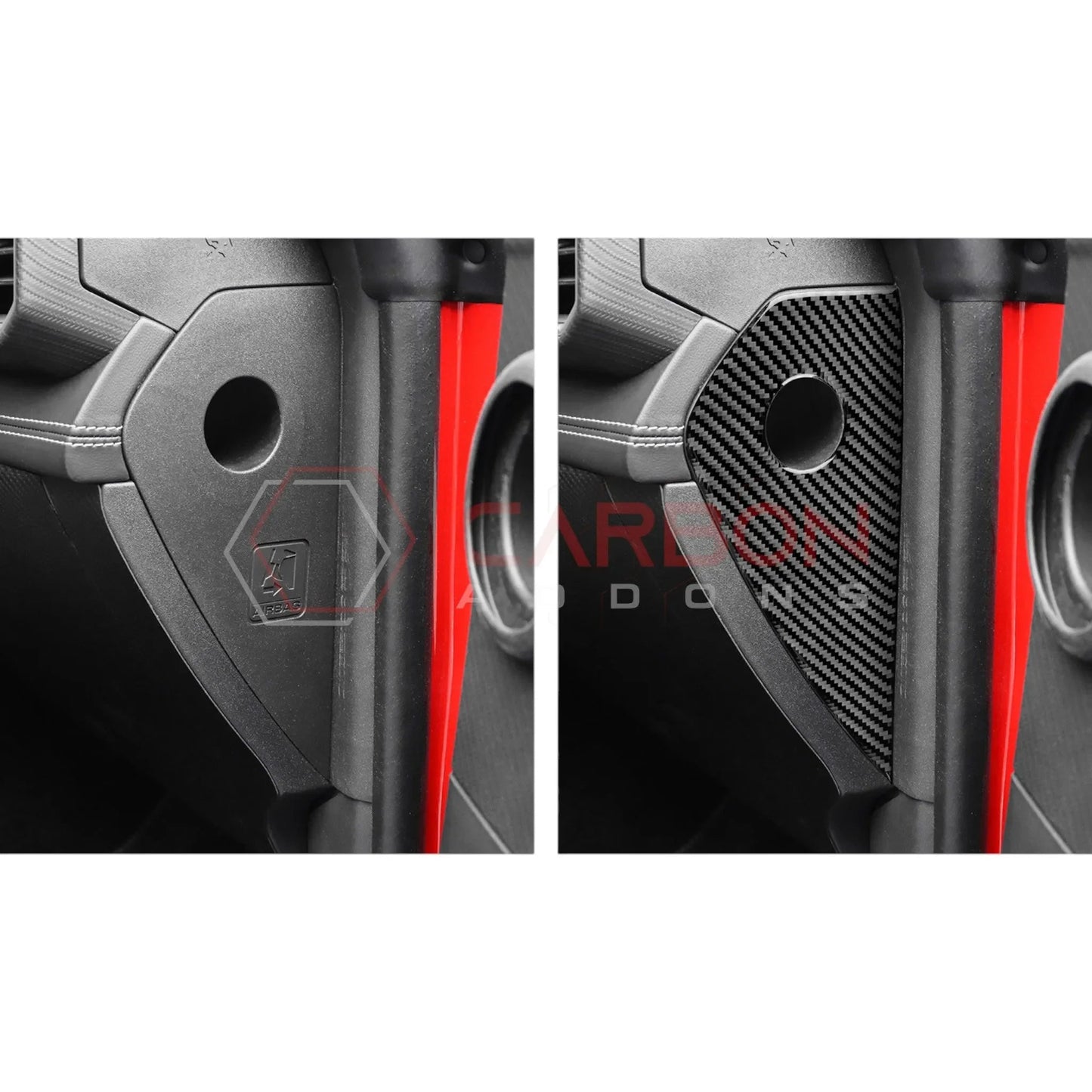 Real Carbon Fiber Dashboard Side Panel Trim Overlay for 2024+ Ford Mustang