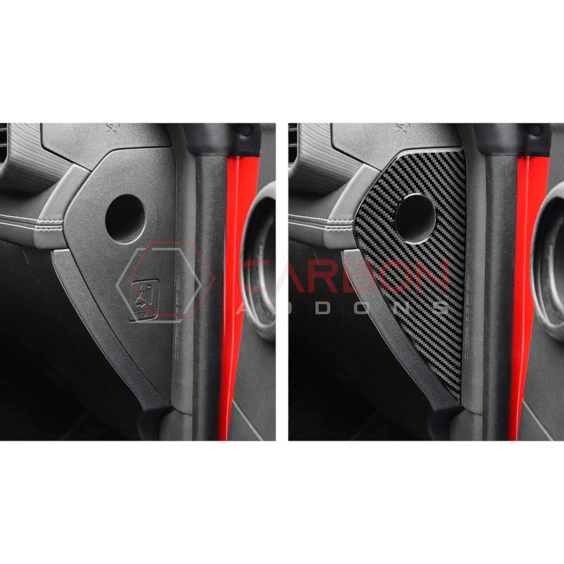 Real Carbon Fiber Dashboard Side Panel Trim Overlay for 2024+ Ford Mustang