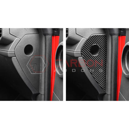 Real Carbon Fiber Dashboard Side Panel Trim Overlay for 2024+ Ford Mustang