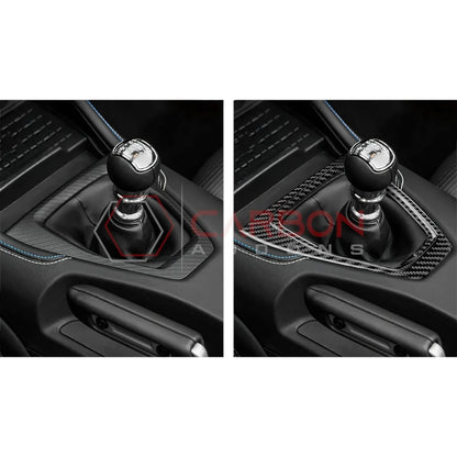 Real Carbon Fiber Gear Shifter Trim Overlay for 2024+ Ford Mustang