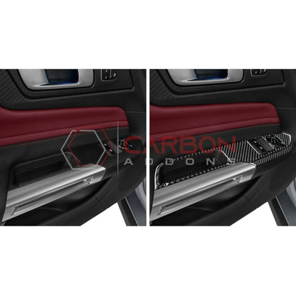 Real Carbon Fiber Window Switch Trim Overlay for 2024+ Ford Mustang