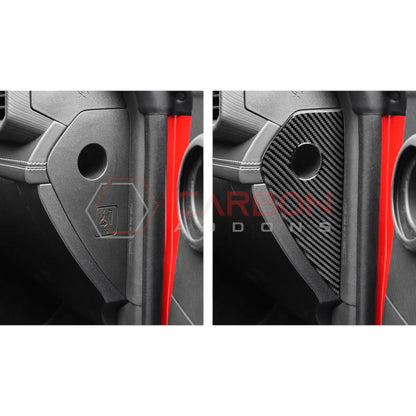 2024+ S650 Mustang Real Carbon Fiber Dash Side Panel Trim Overlay