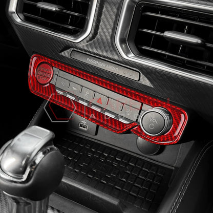 Real Carbon Fiber Start & Control Button Trim Overlay for 2024+ Ford Mustang