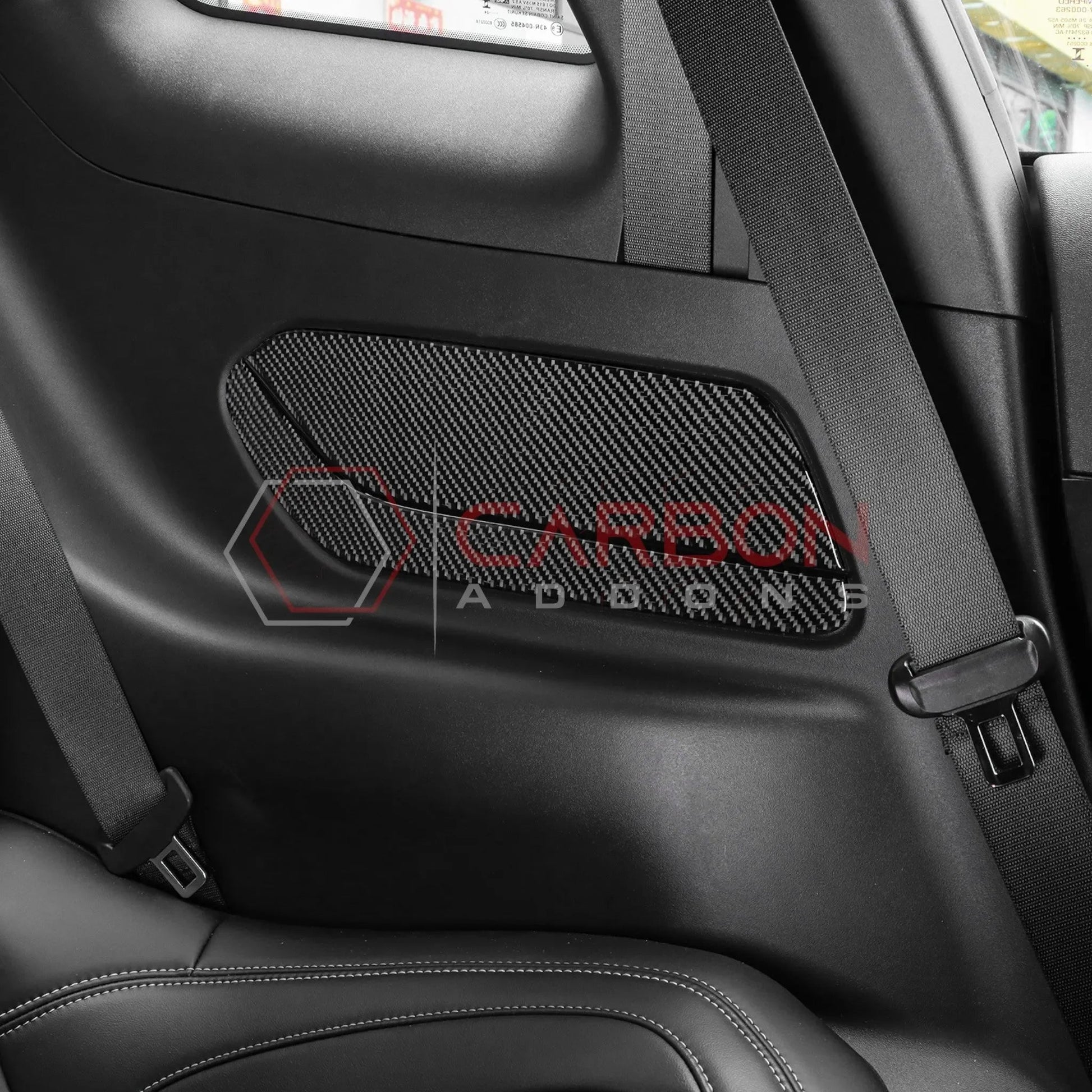 Real Carbon Fiber Rear Seat Side Panel Overlays for 2024+ Ford Mustang