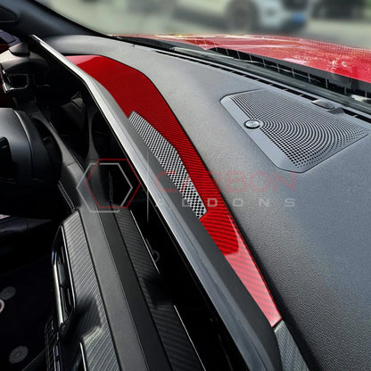 Real Carbon Fiber Dashboard Screen Surround Trim Overlay for 2024+ Ford Mustang