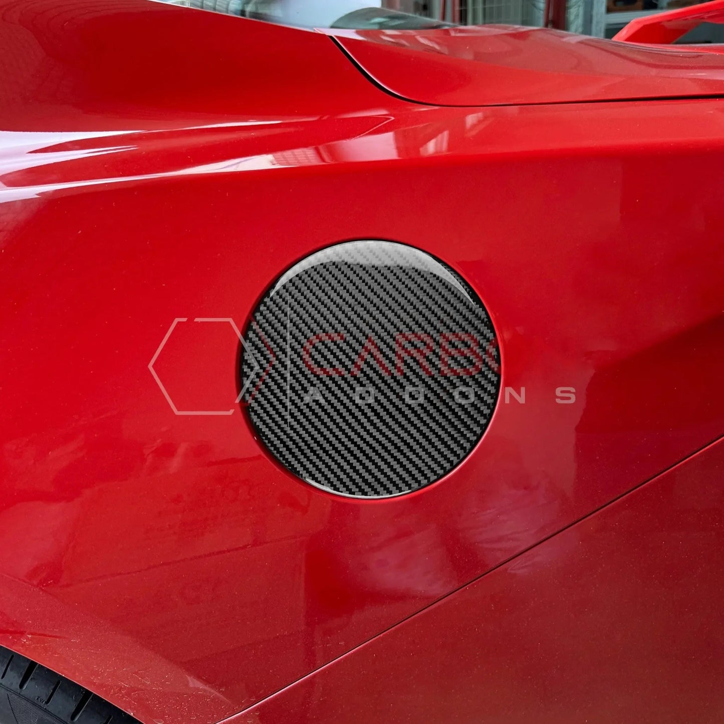 Real Carbon Fiber Fuel Door Overlays for 2024+ Ford Mustang