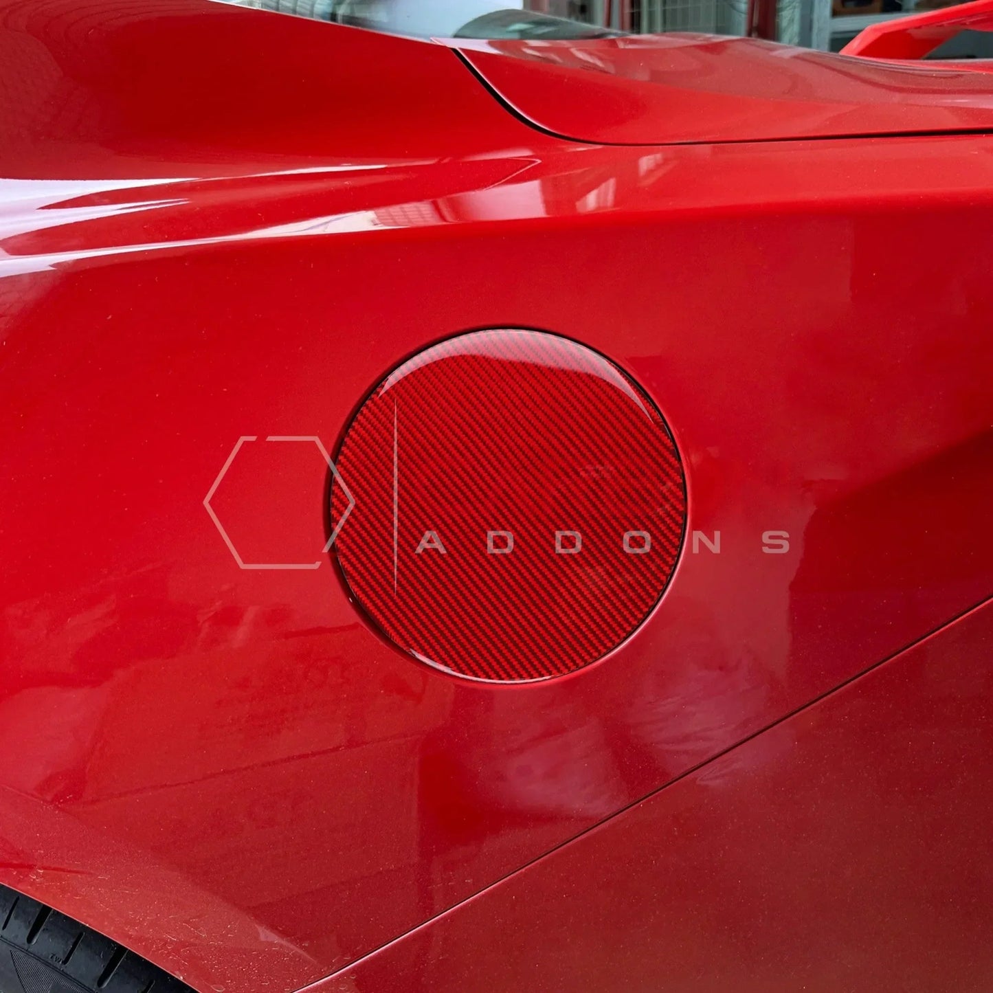 Real Carbon Fiber Fuel Door Overlays for 2024+ Ford Mustang