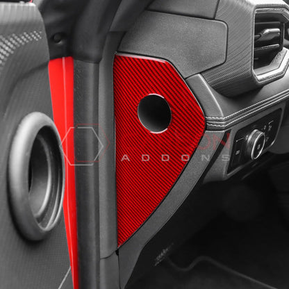 Real Carbon Fiber Dashboard Side Panel Trim Overlay for 2024+ Ford Mustang
