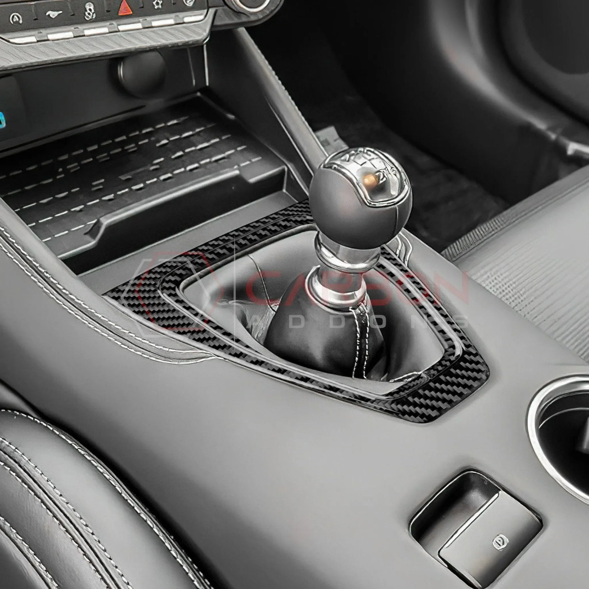 Real Carbon Fiber Gear Shifter Trim Overlay for 2024+ Ford Mustang