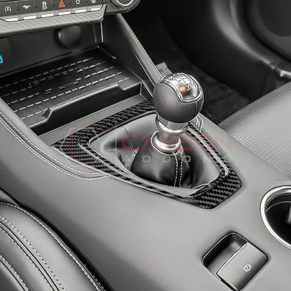 Real Carbon Fiber Gear Shifter Trim Overlay for 2024+ Ford Mustang