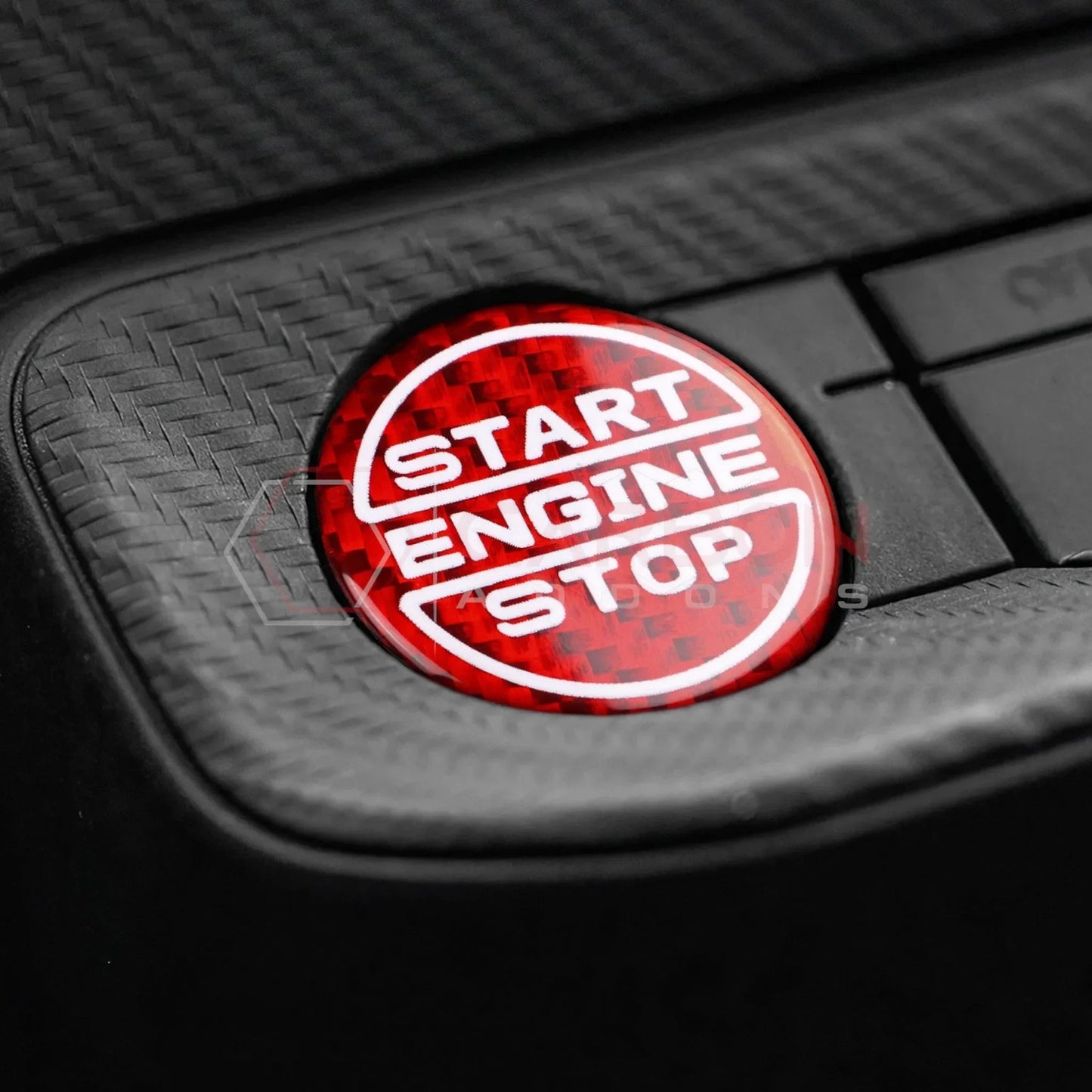 Real Carbon Fiber Start/Stop Button Cover for 2024+ Ford Mustang