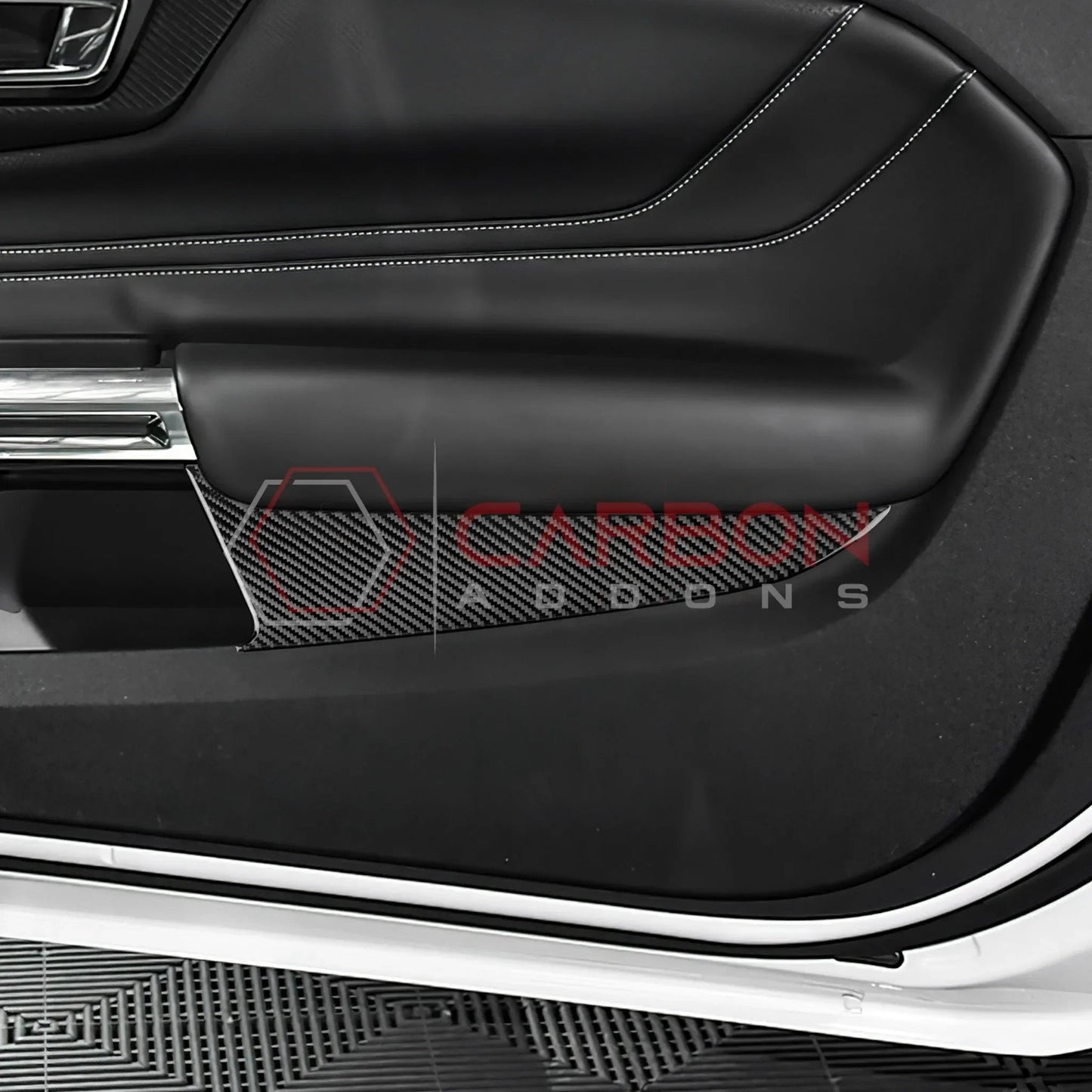 Real Carbon Fiber Lower Door Panel Trim Overlay for 2024+ Ford Mustang