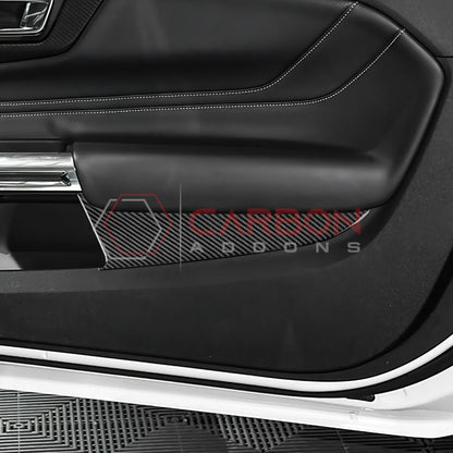 Real Carbon Fiber Lower Door Panel Trim Overlay for 2024+ Ford Mustang