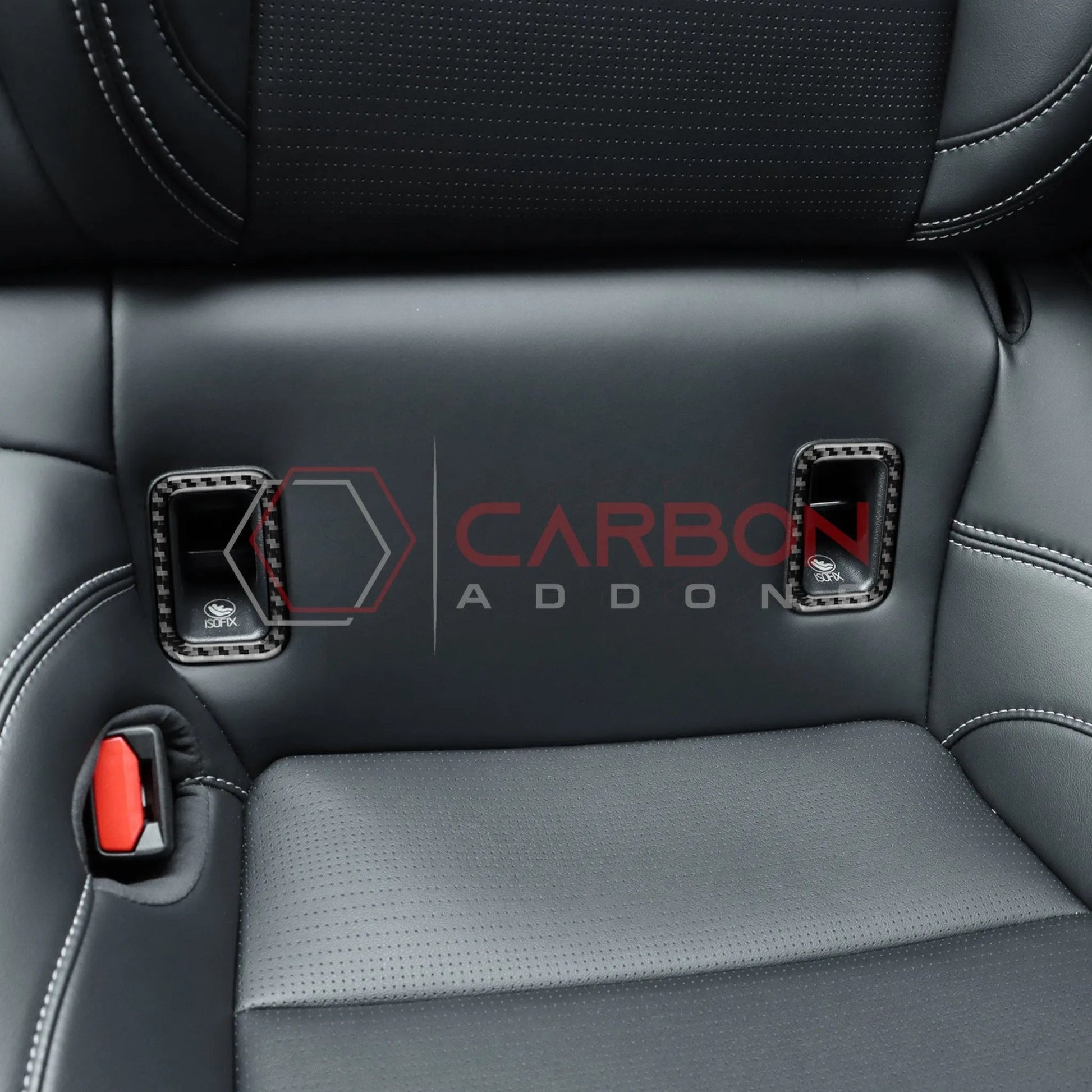 2024+ S650 Mustang Real Carbon Fiber Rear Baby Seat Latch Trim Overlay