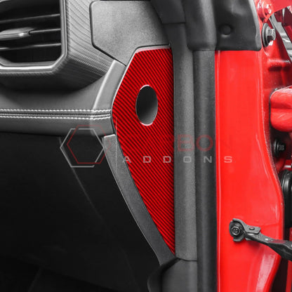 Real Carbon Fiber Dashboard Side Panel Trim Overlay for 2024+ Ford Mustang