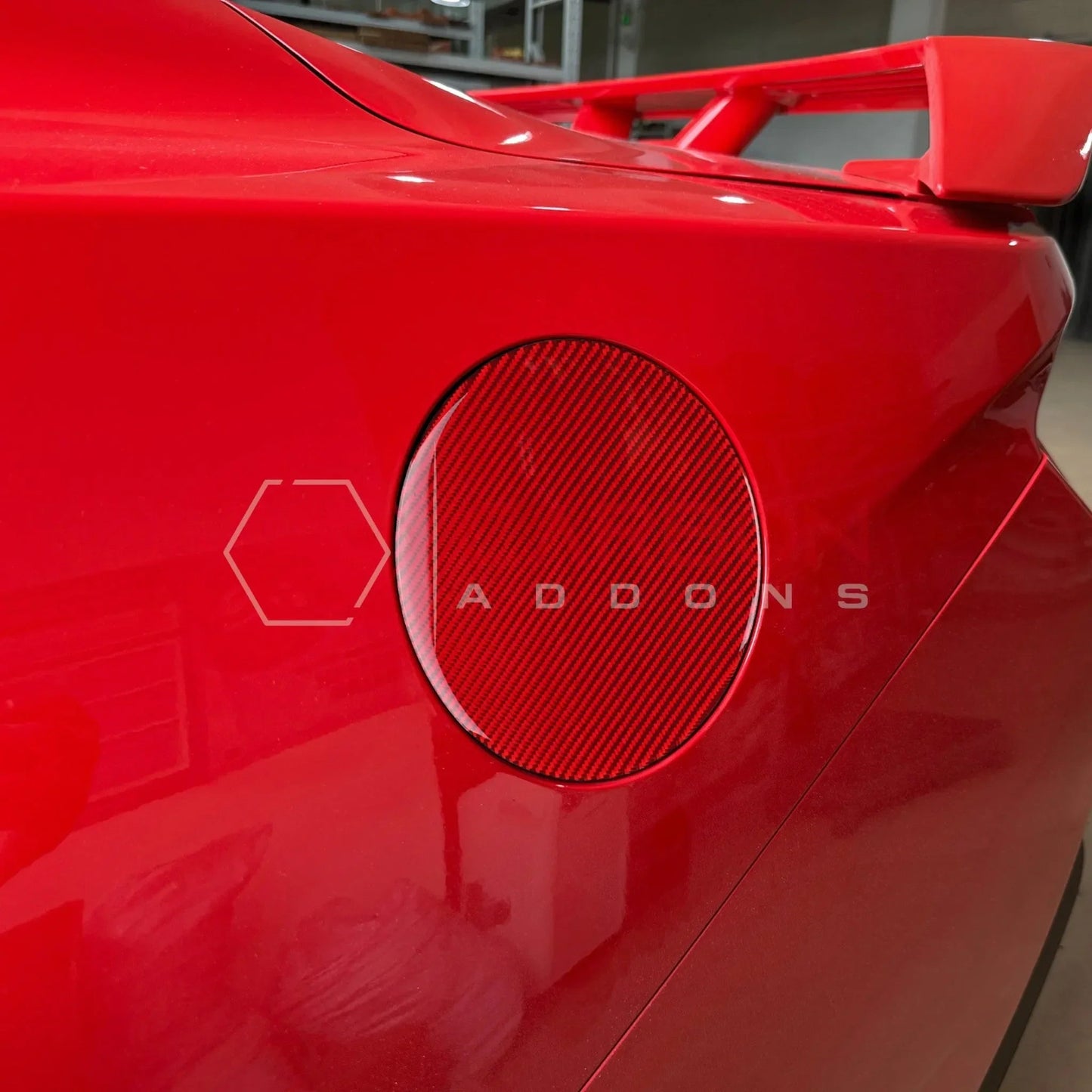 Real Carbon Fiber Fuel Door Overlays for 2024+ Ford Mustang
