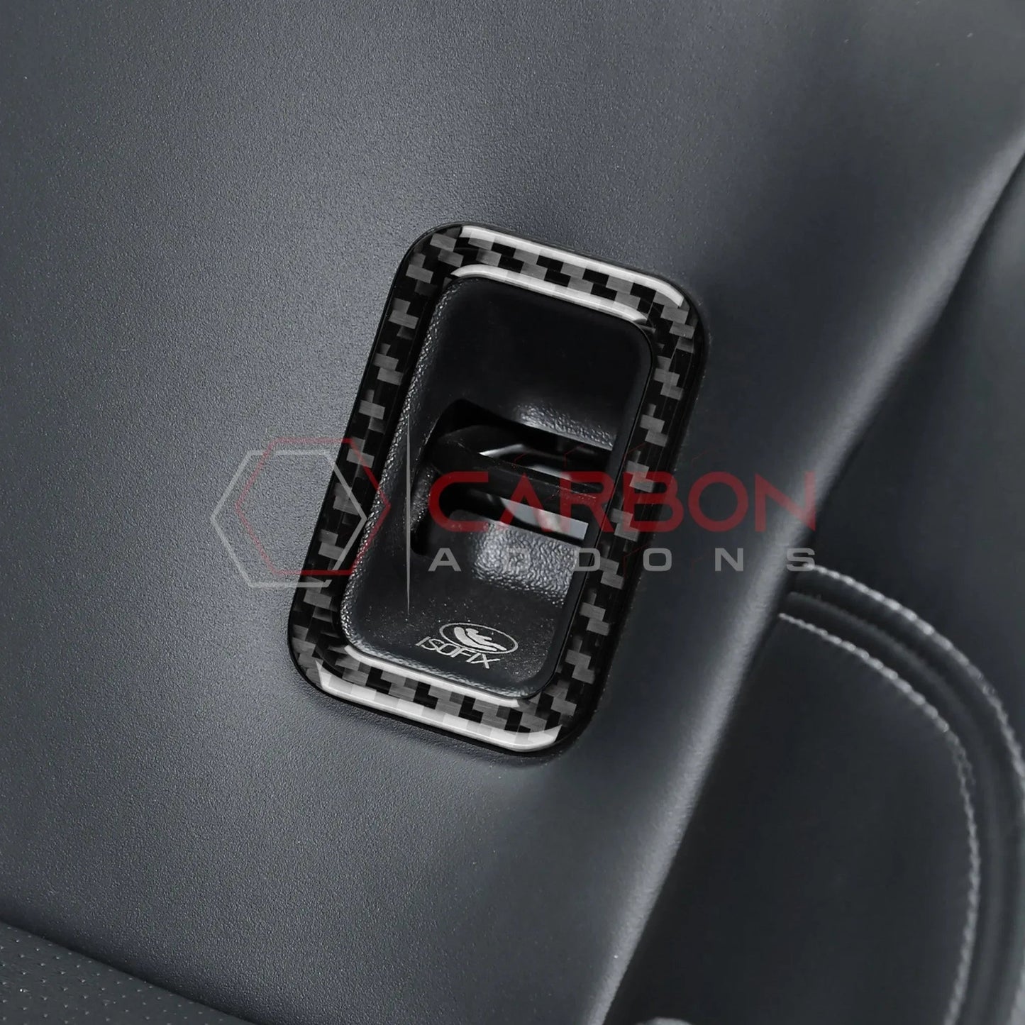 Real Carbon Fiber Rear Child Seat Anchor Trim Overlay for 2024+ Ford Mustang